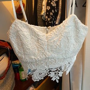BRAND NEW! lush white lace top
